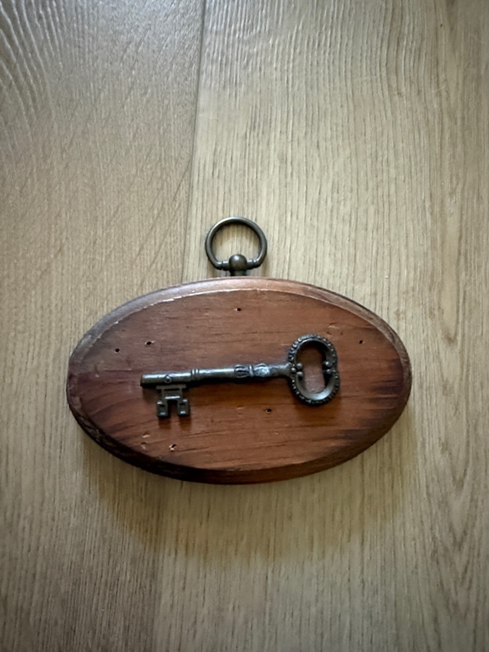 Antique Brass Skeleton Key Wall Plaque - Brown